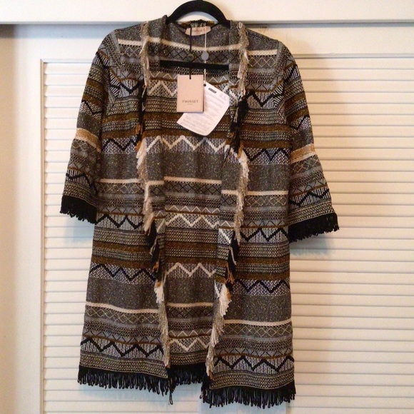 TWINSET /FRINGE.KNIT.SWEATER.CARDIGAN.JACKET.NWT - Picture 3 of 11